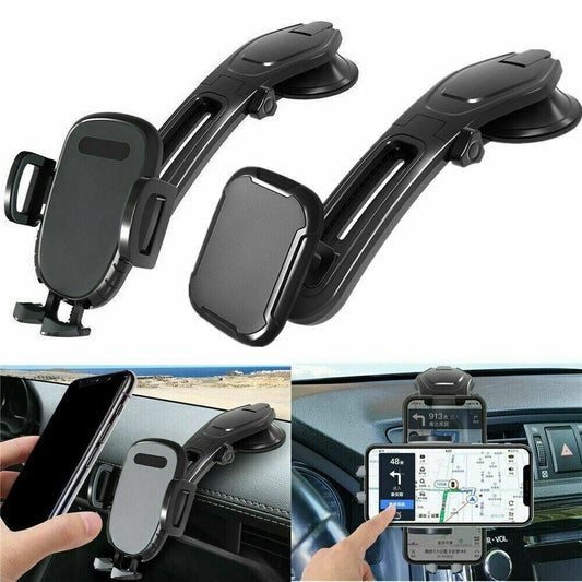 Dash & Windshield Car Mount - 360° Rotation and Adjustable Arm